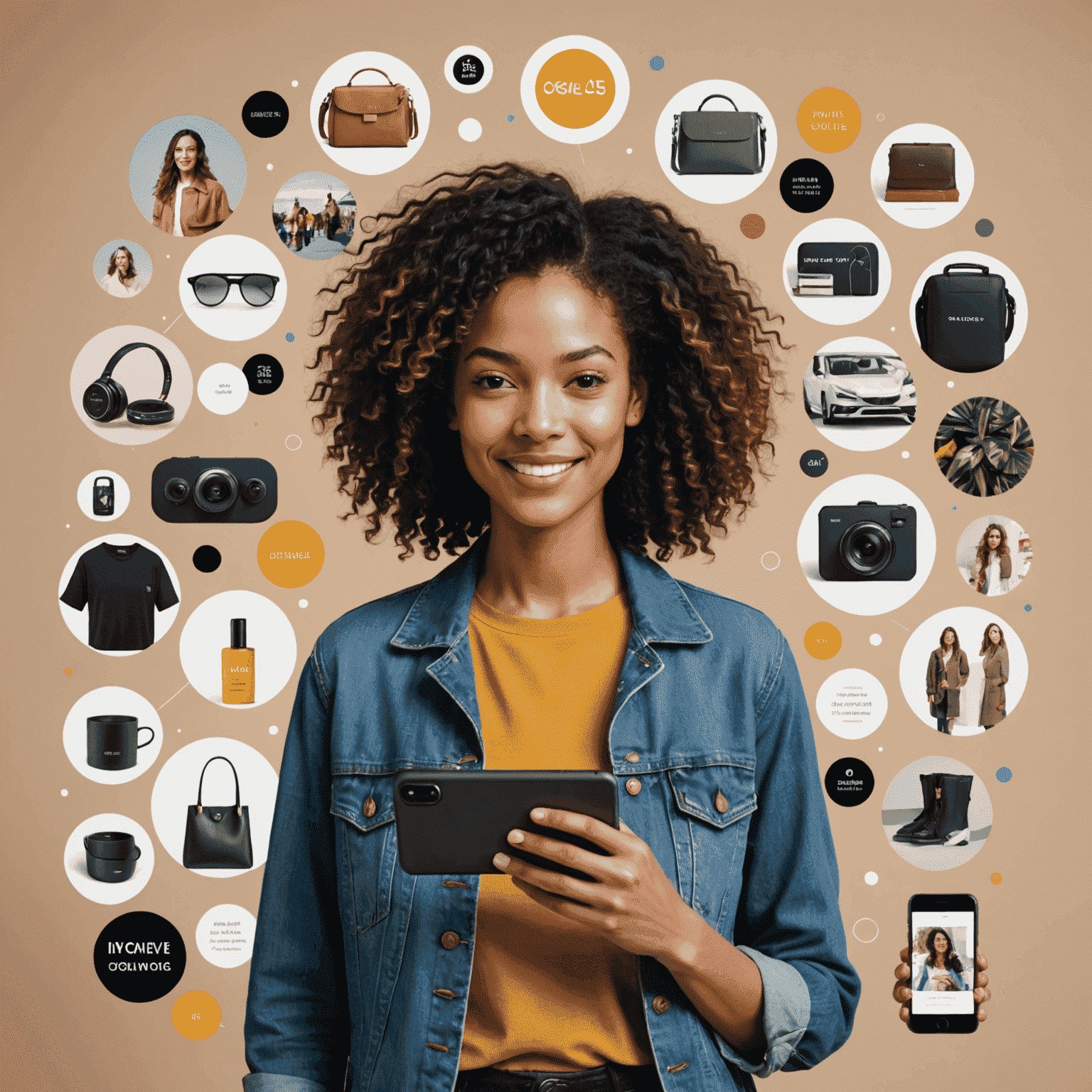 Collage showcasing AI-powered personalization, sustainable shopping, mobile commerce, voice shopping, and augmented reality in eCommerce