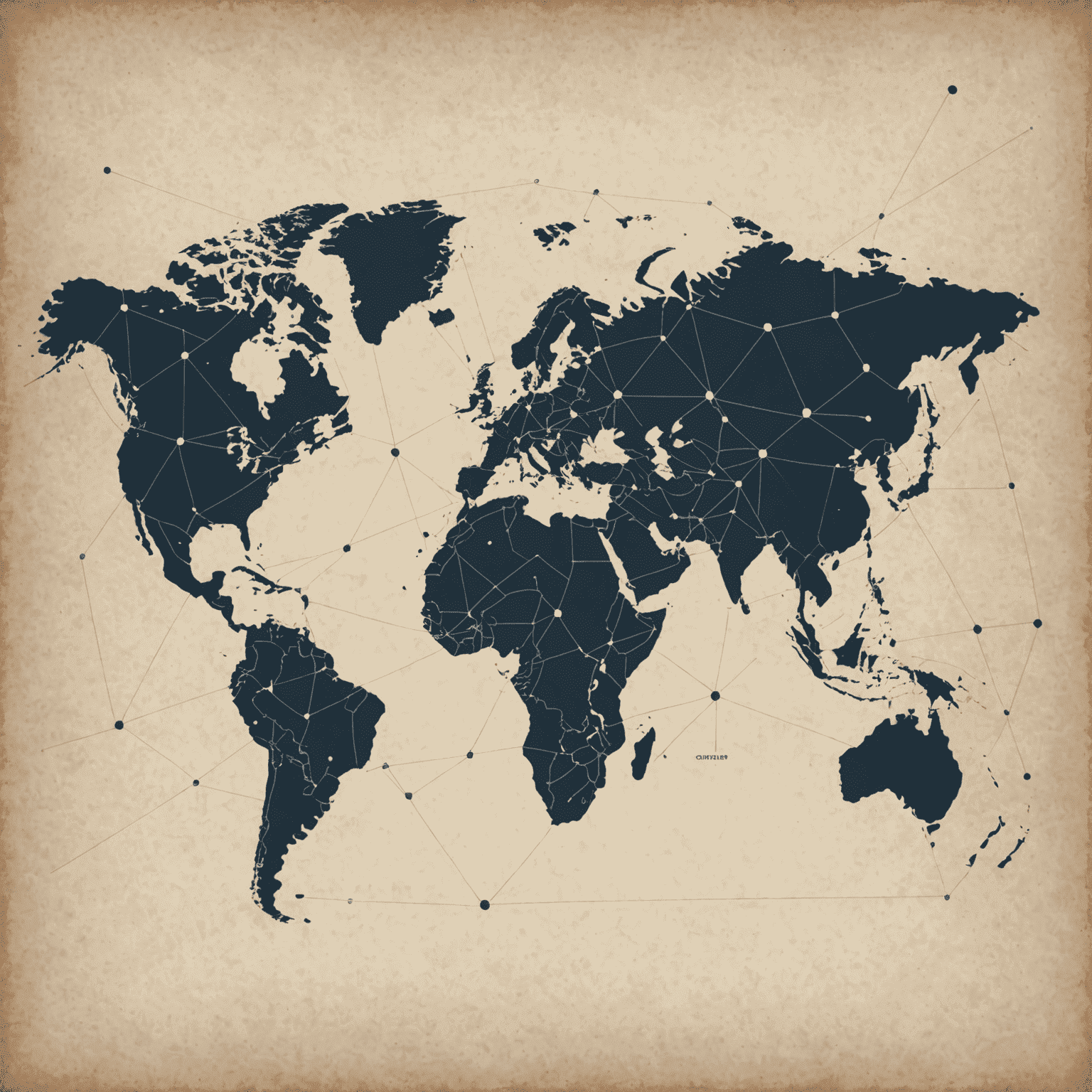 World map with interconnected dots representing global eCommerce network