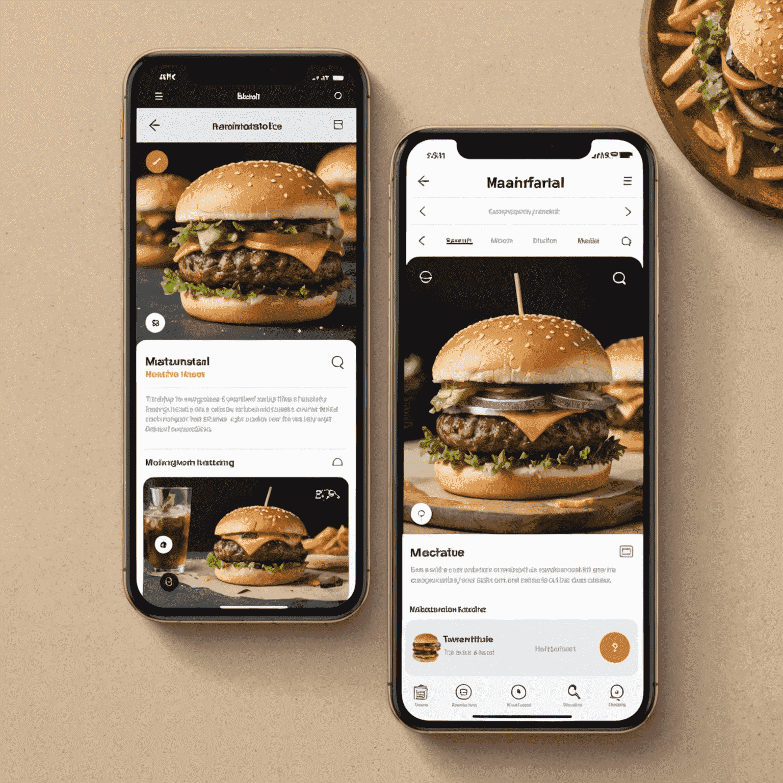 A side-by-side comparison of desktop and mobile navigation menus, showcasing a simplified mobile version with a hamburger icon