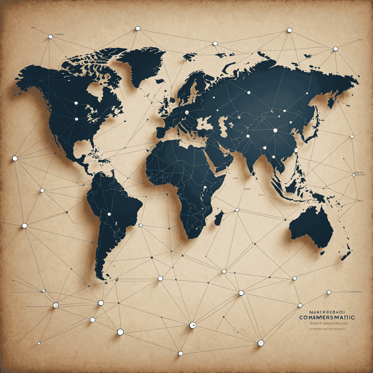 World map with connecting lines representing global eCommerce transactions