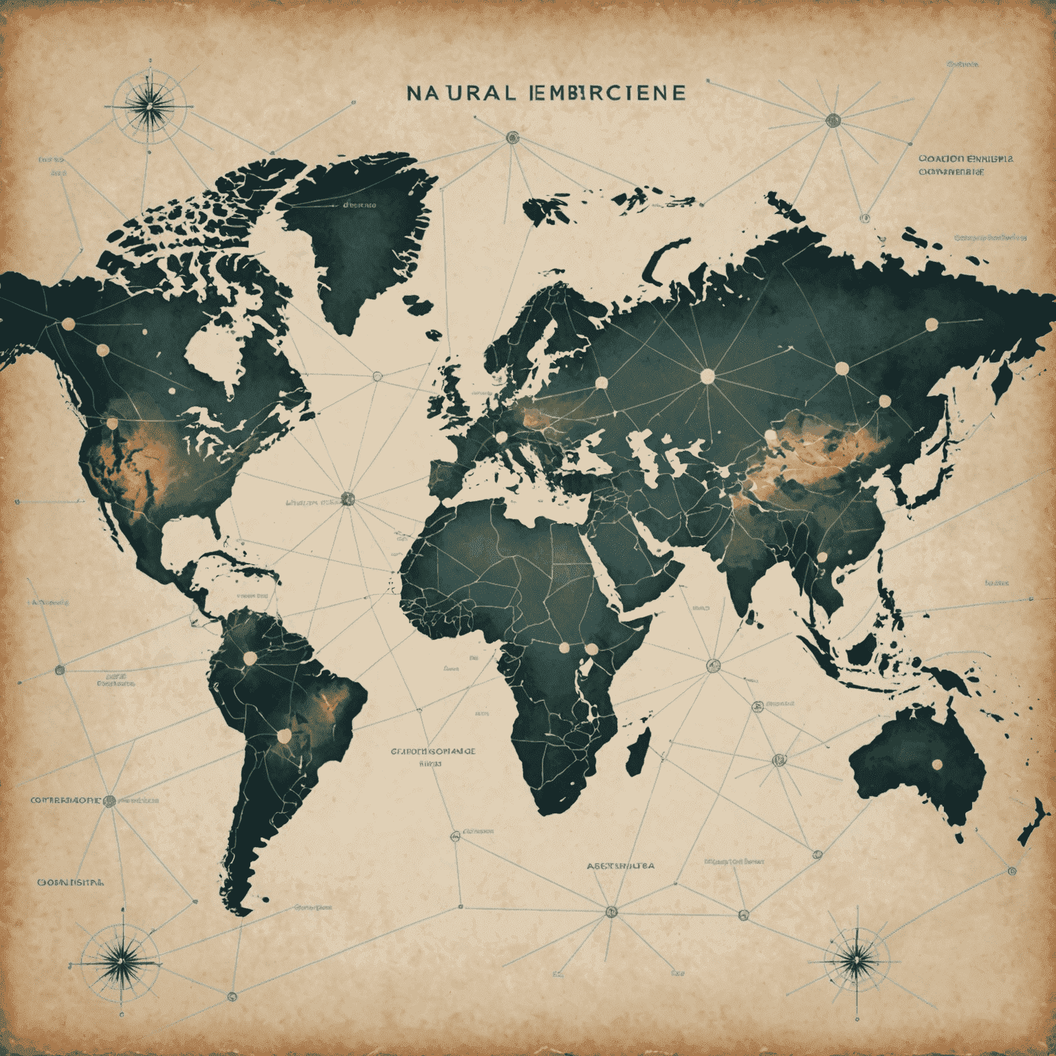 World map with connected points representing cross-border eCommerce